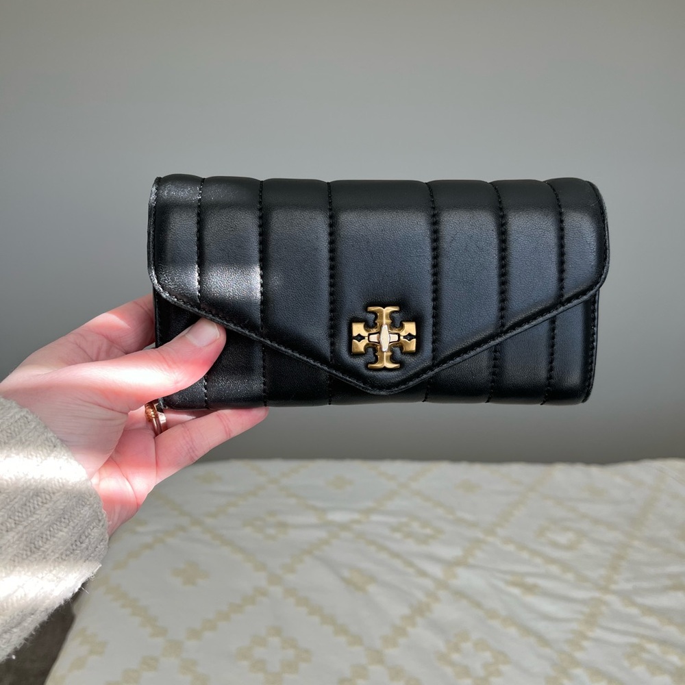 Tory Burch Black Quilted Leather Wallet